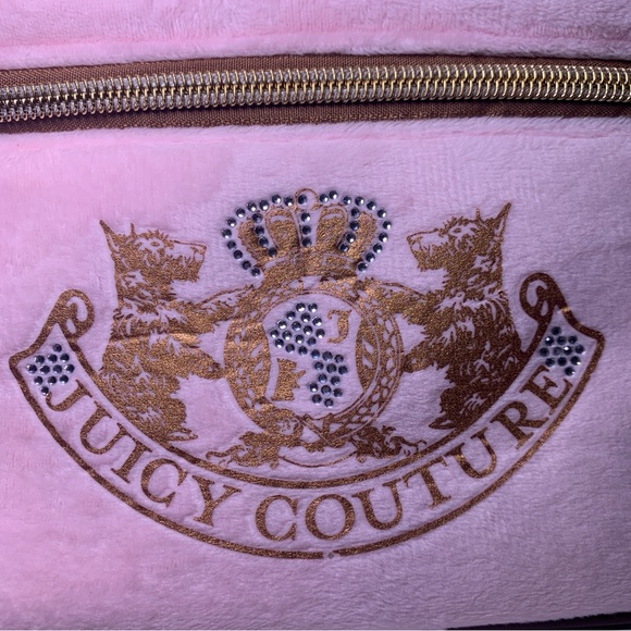NWT Scottie Dog Juicy Couture Pink Velour Makeup Bag Cosmetic Case Travel Crown - Picture 2 of 16